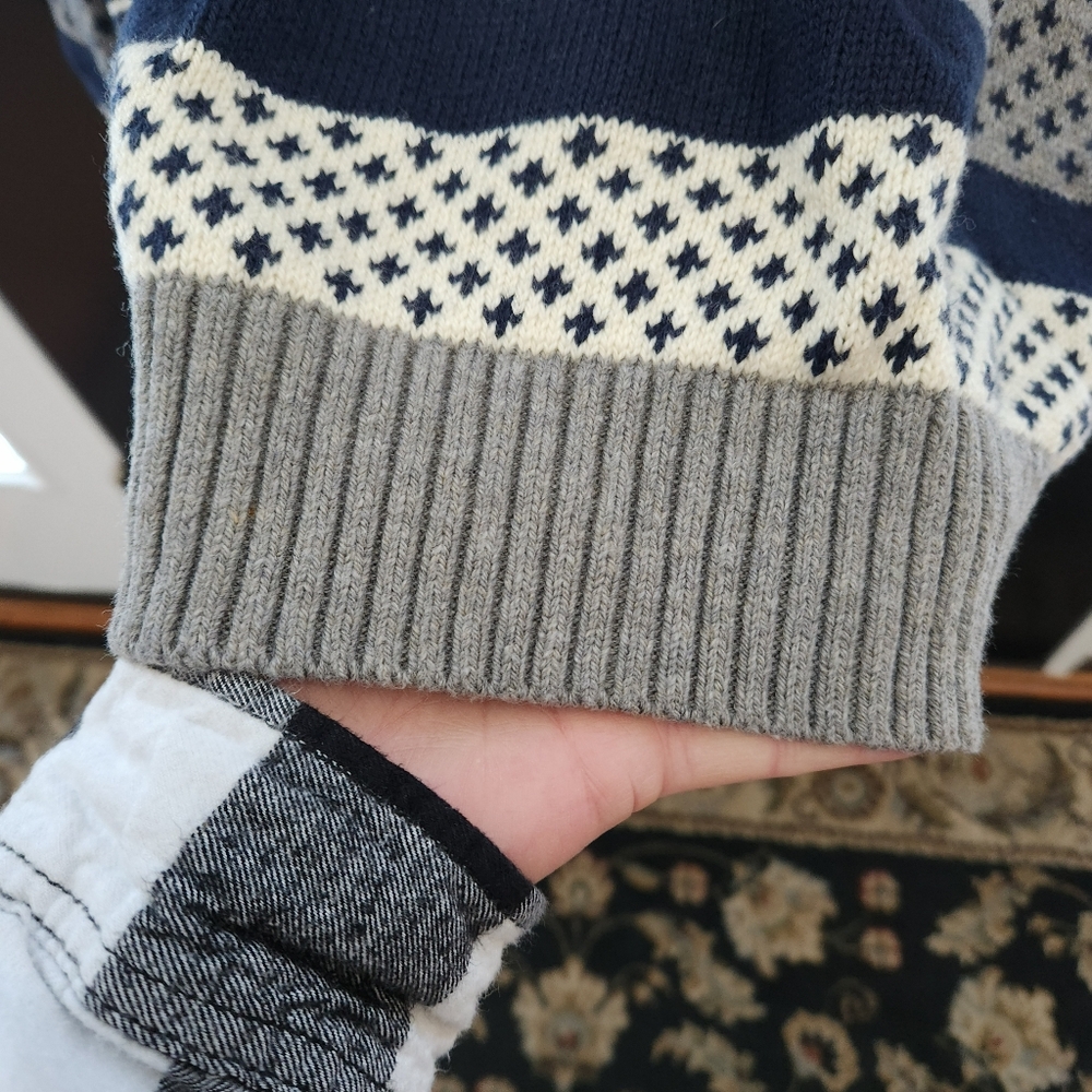 90's Tommy Hilfiger Geometric Print Pullover Shawl Collar Y2K - Picture 7 of 14